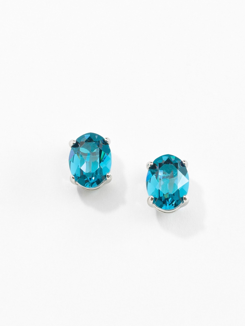 💙 INDICOLITE Crystal Blue Oval Stud Earrings